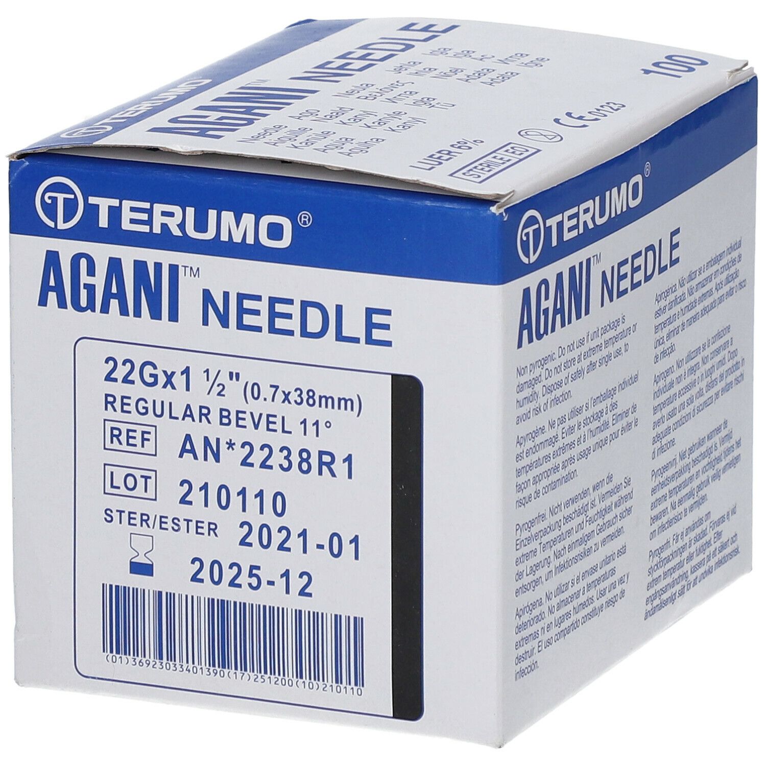 TERUMO® AGANI™ Needle 22G x 1 1/2 0,7 x 38 mm