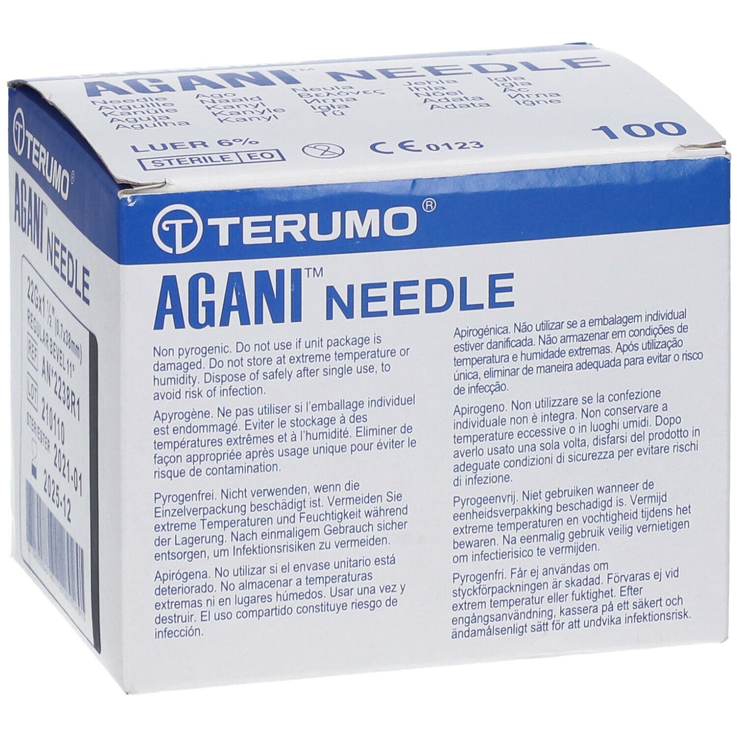 TERUMO® AGANI™ Needle 22G x 1 1/2 0,7 x 38 mm