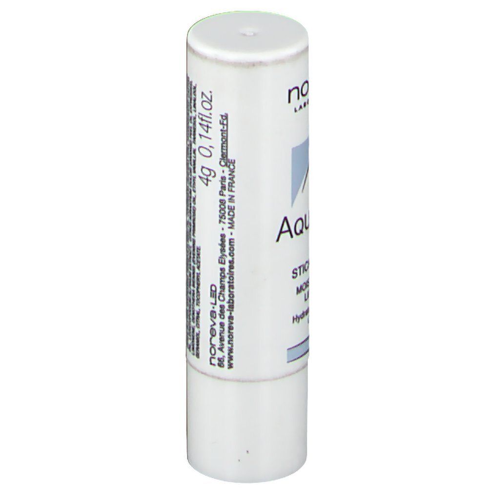 Stick labbra bianco con scritte blu e indicazione 4g.