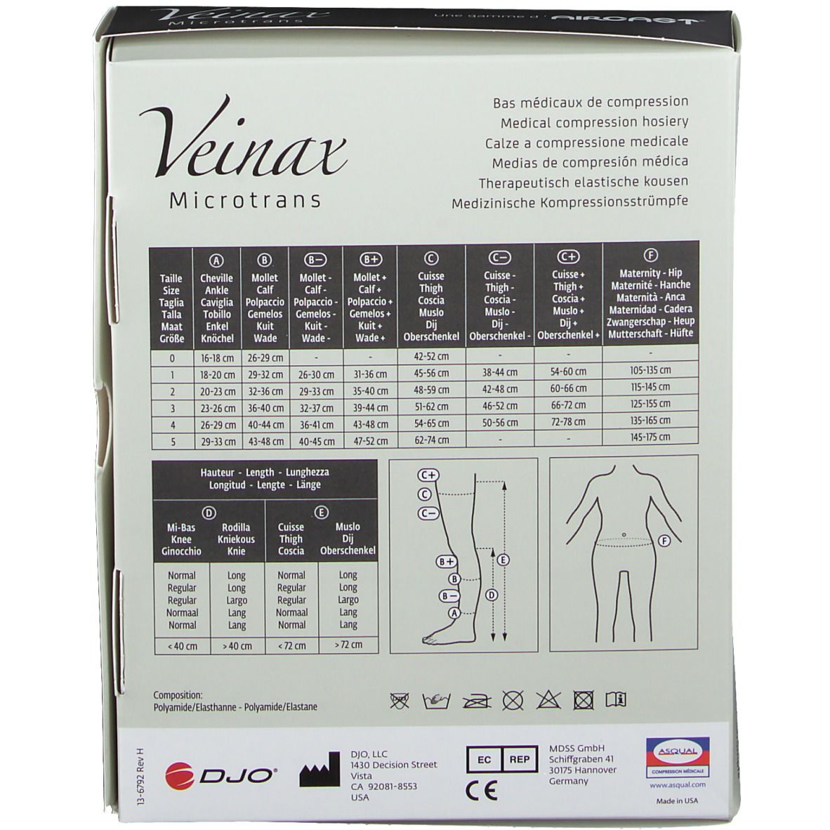 Veinax Knee Socks Microfibre Black Class 2 Size 2