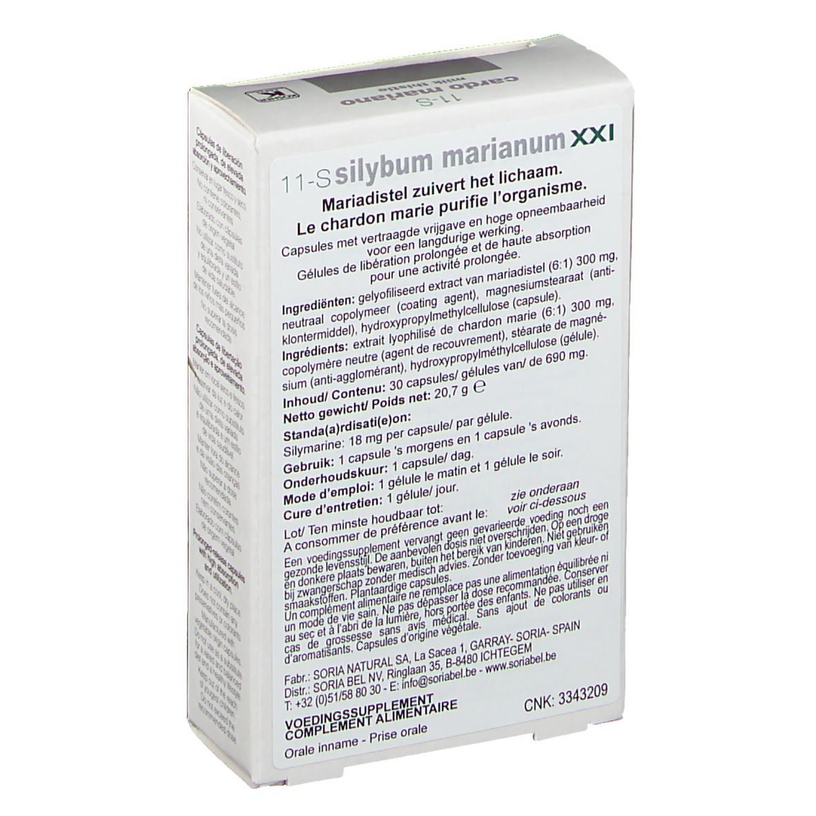 Soria Natural Silybum Marianum Xxi 600 mg