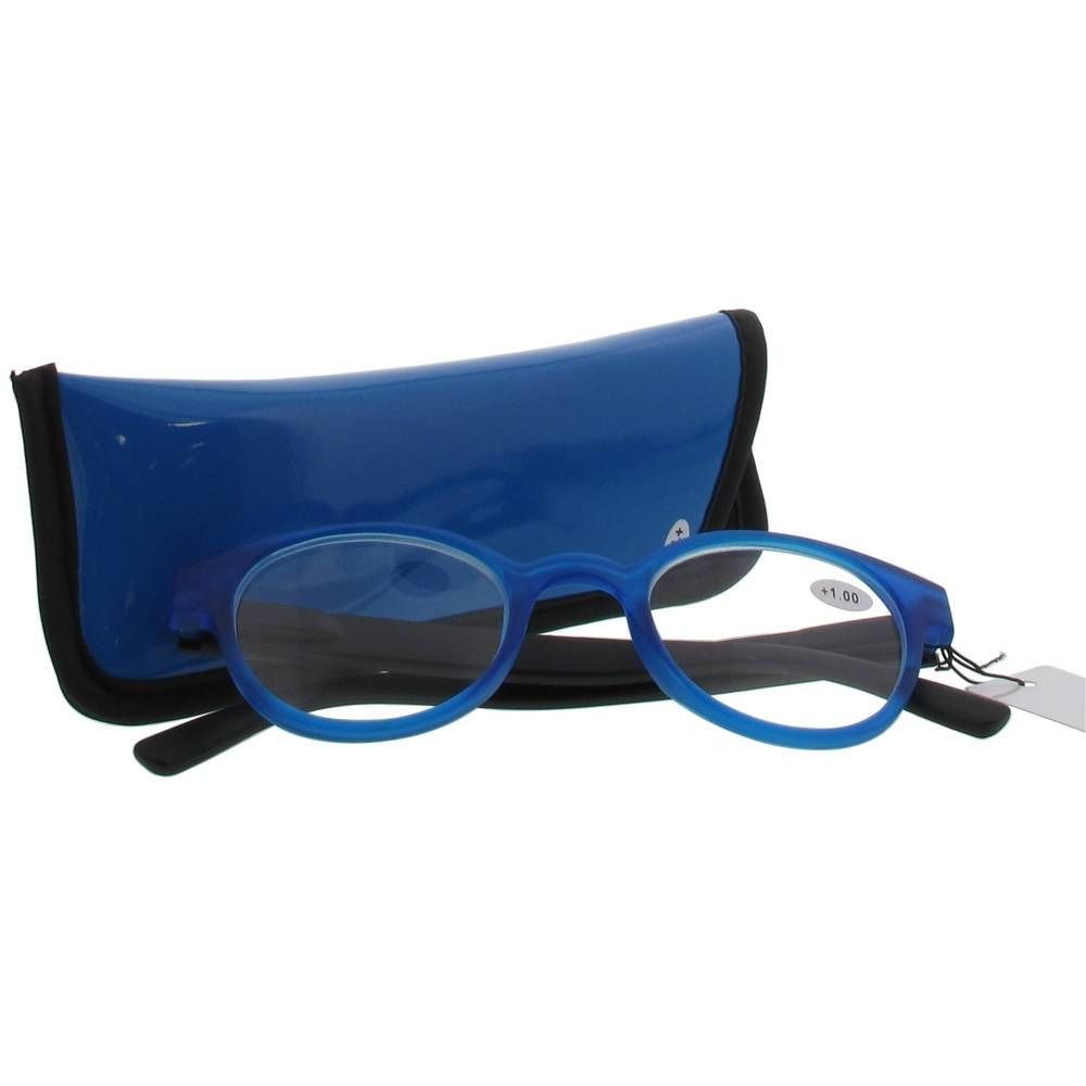 Pharmaglasses Reading Glasses Round Blue/Black +1