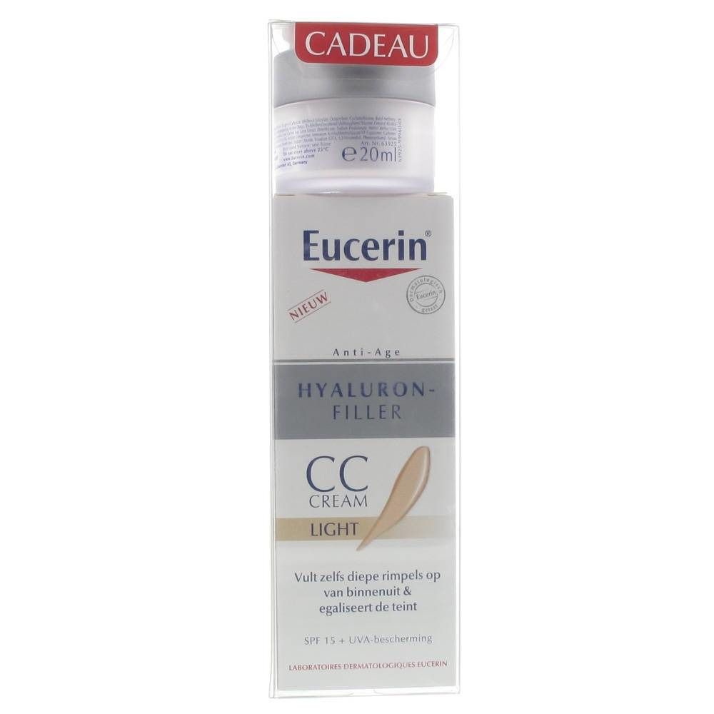 Eucerin Hyaluron Filler Cc Cream Light With Free Day Cream Dry Skin Promo