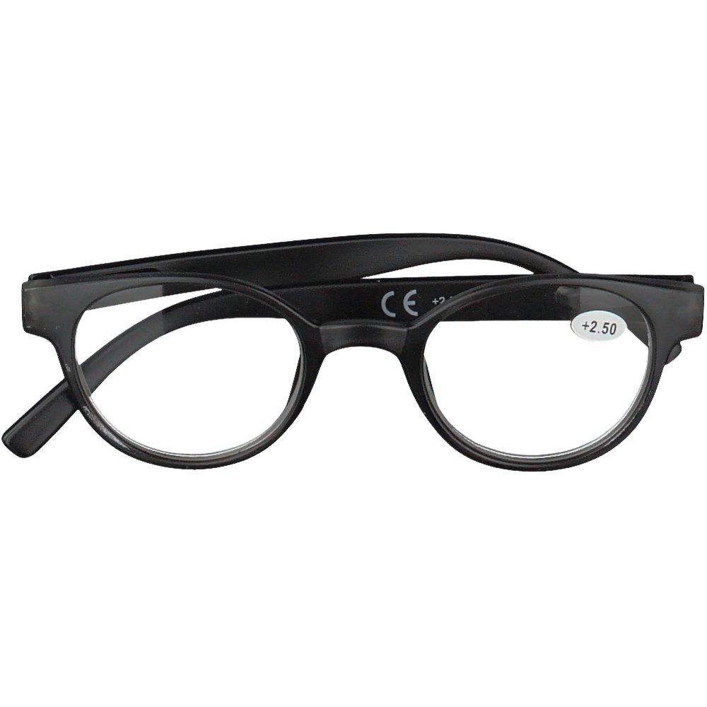 Pharmaglasses Occhiali da Lettura Tondi Grigio/Nero +2,50