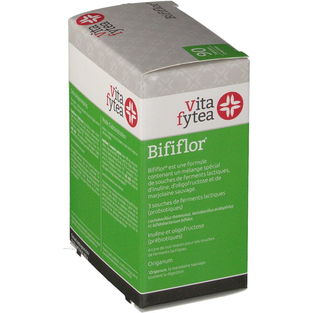 Scatola Bififlor. Logo Vita fytea. Contiene fermenti lattici, inulina, oligofruttosio. 3 ceppi.