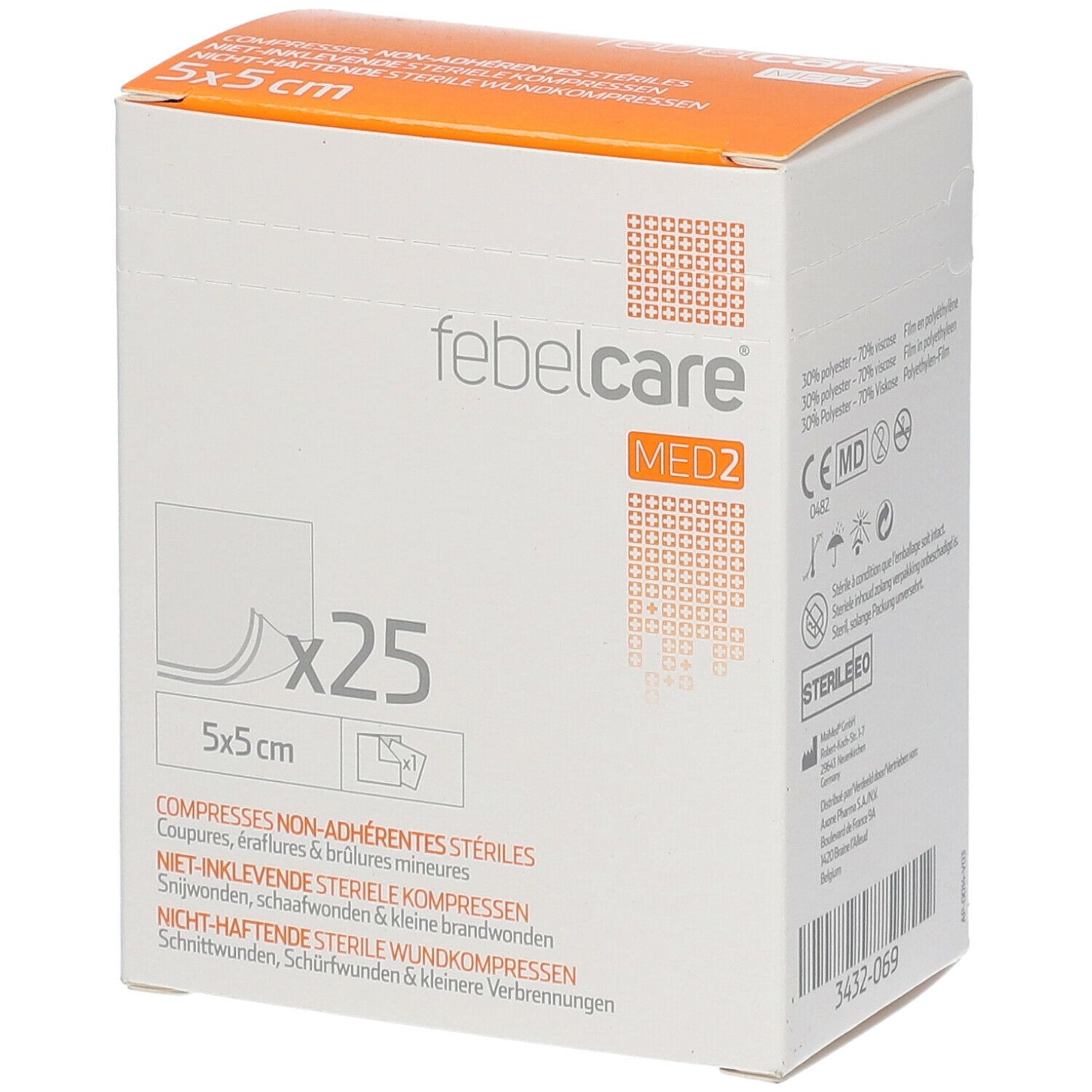 Febelcare Gauze Sterile Non-Adhesive 5x5cm