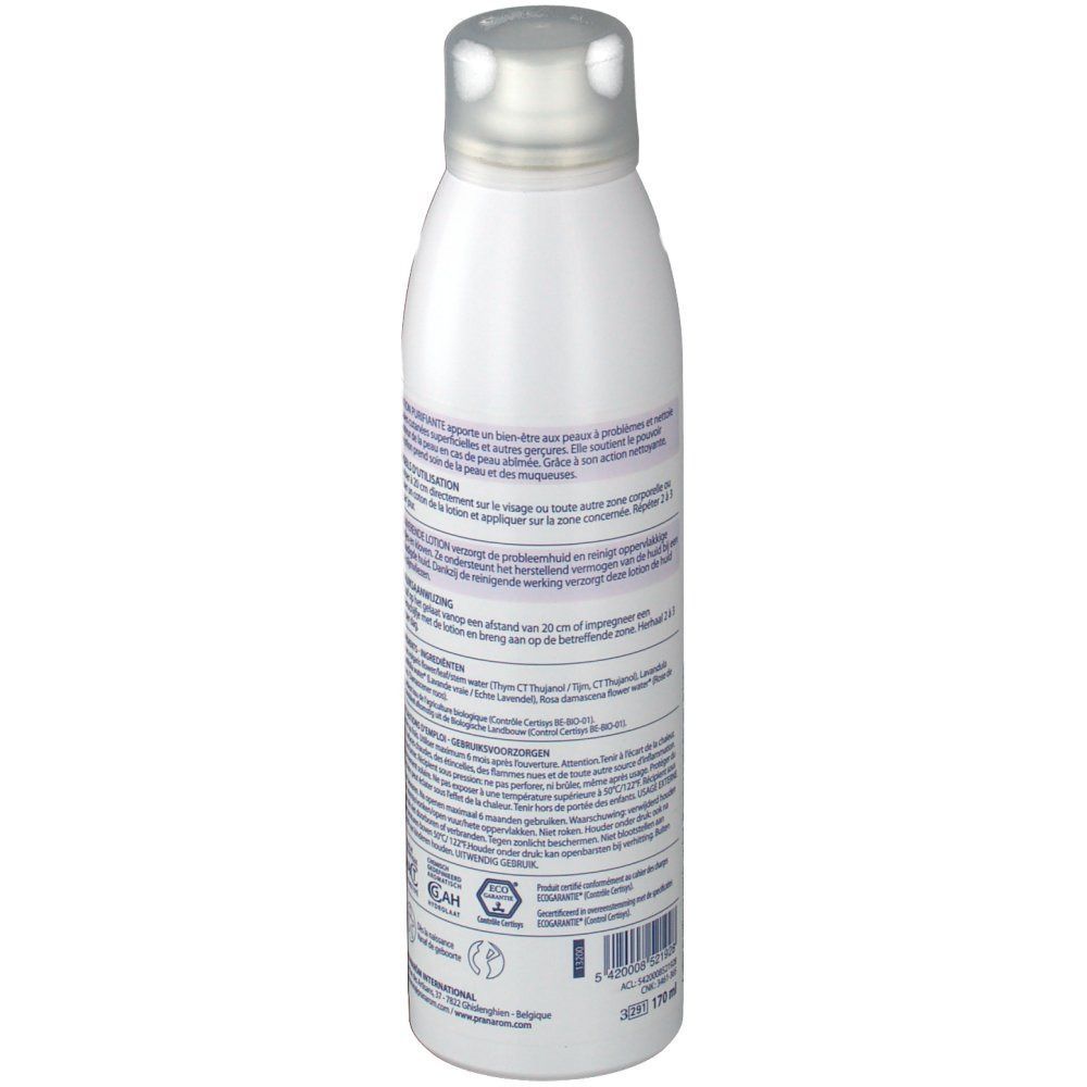 Flacone bianco con tappo argentato. Retro con testo multilingue. Codice a barre e altre informazioni.