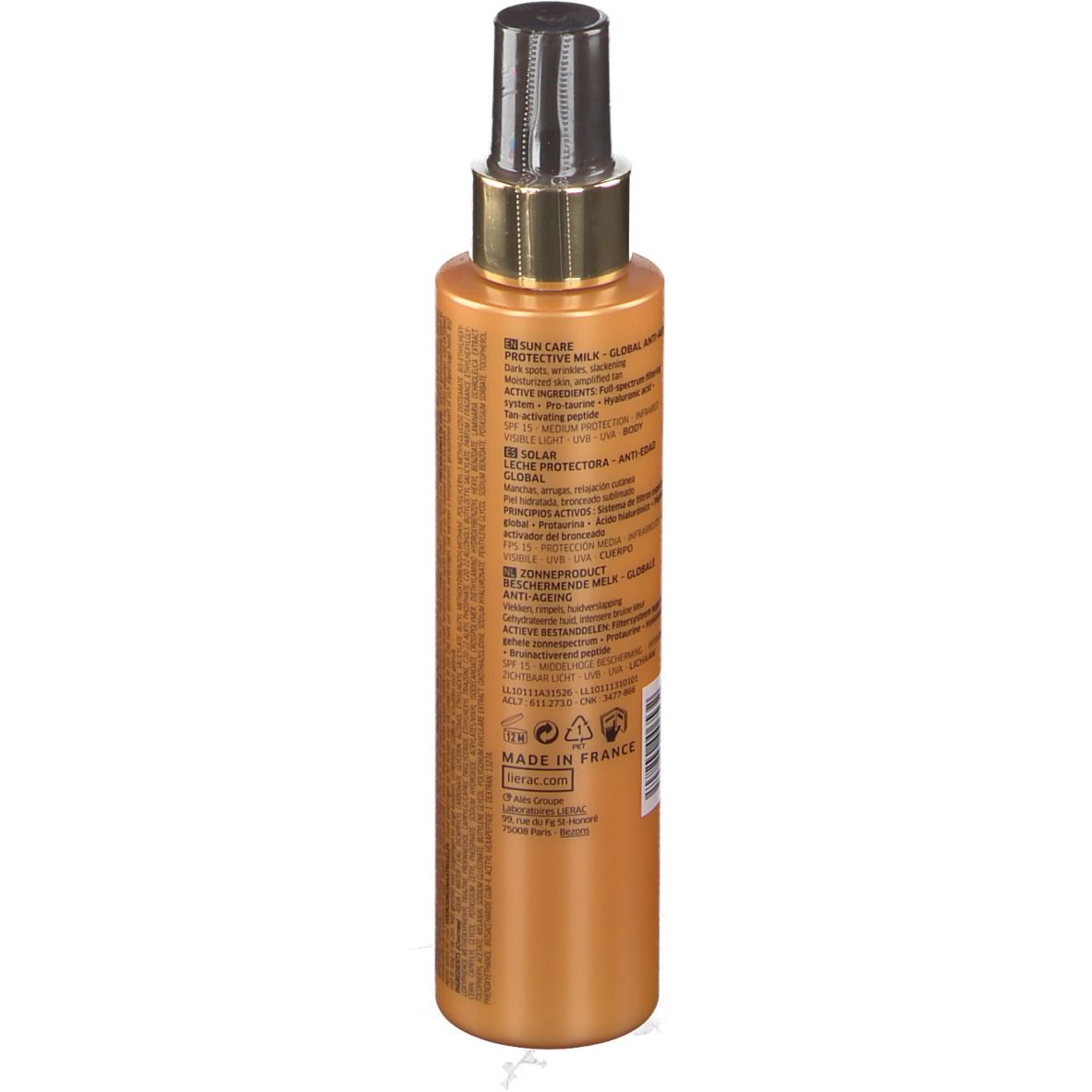 Lierac Sunissime Latte Per Il Corpo Protettore Energizzante SPF15