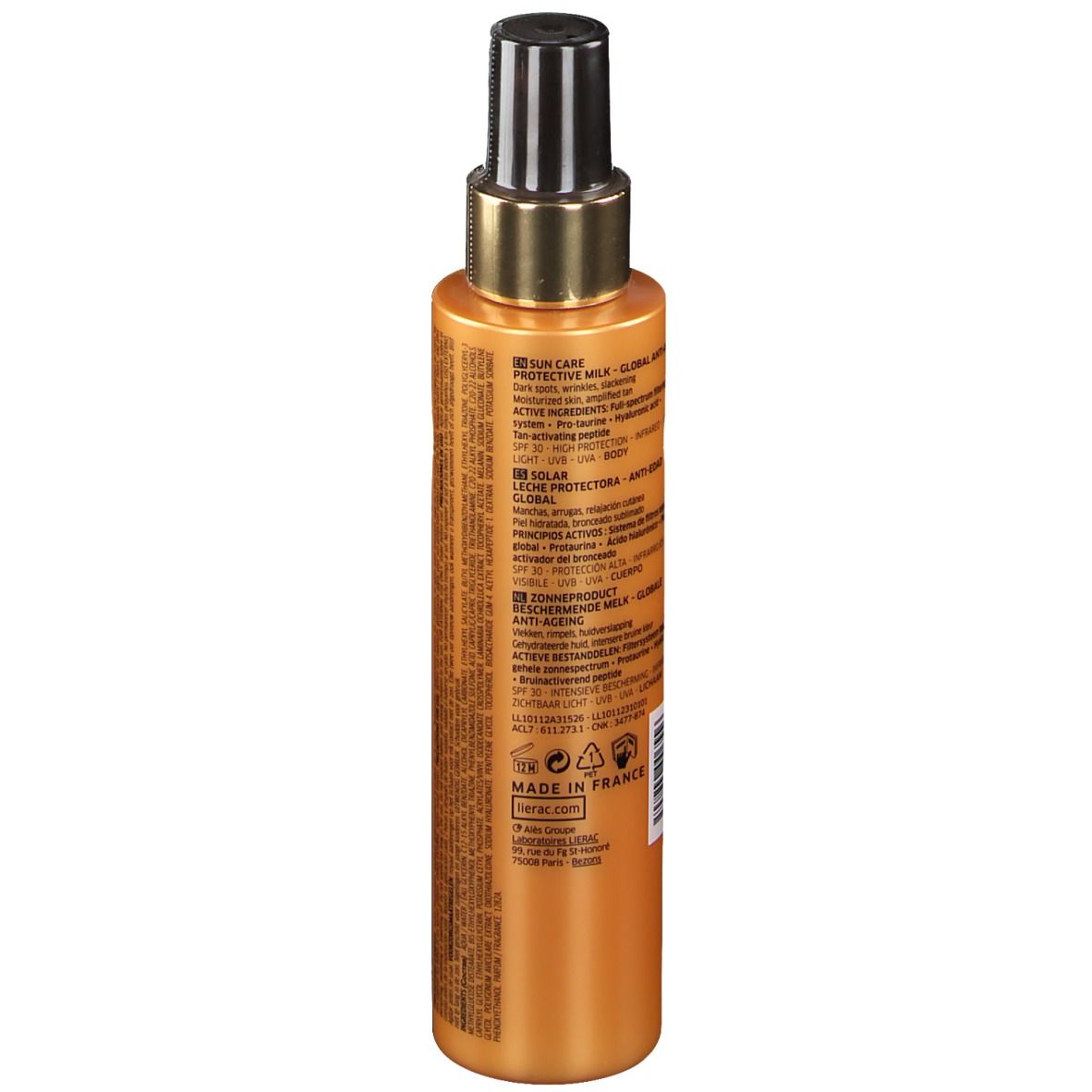 Lierac Sunissime Latte Per Il Corpo Protettore Energizzante SPF30