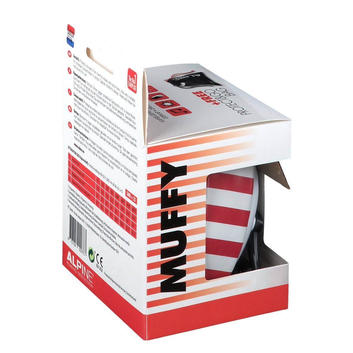 Alpine Muffy Kids Cuffia Bianco-Rosso