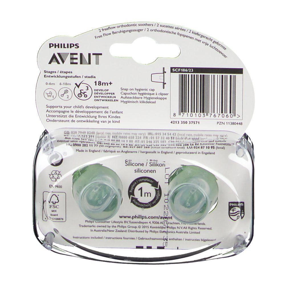 Avent Pacifier Fashion Animal Green +18 Months