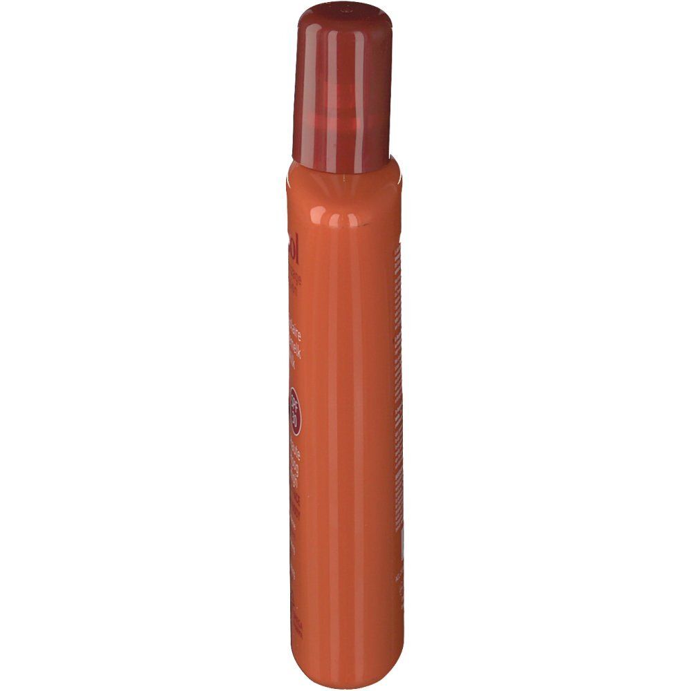 Flacone marrone con tappo marrone, vista dall'alto. Nome del prodotto illeggibile.