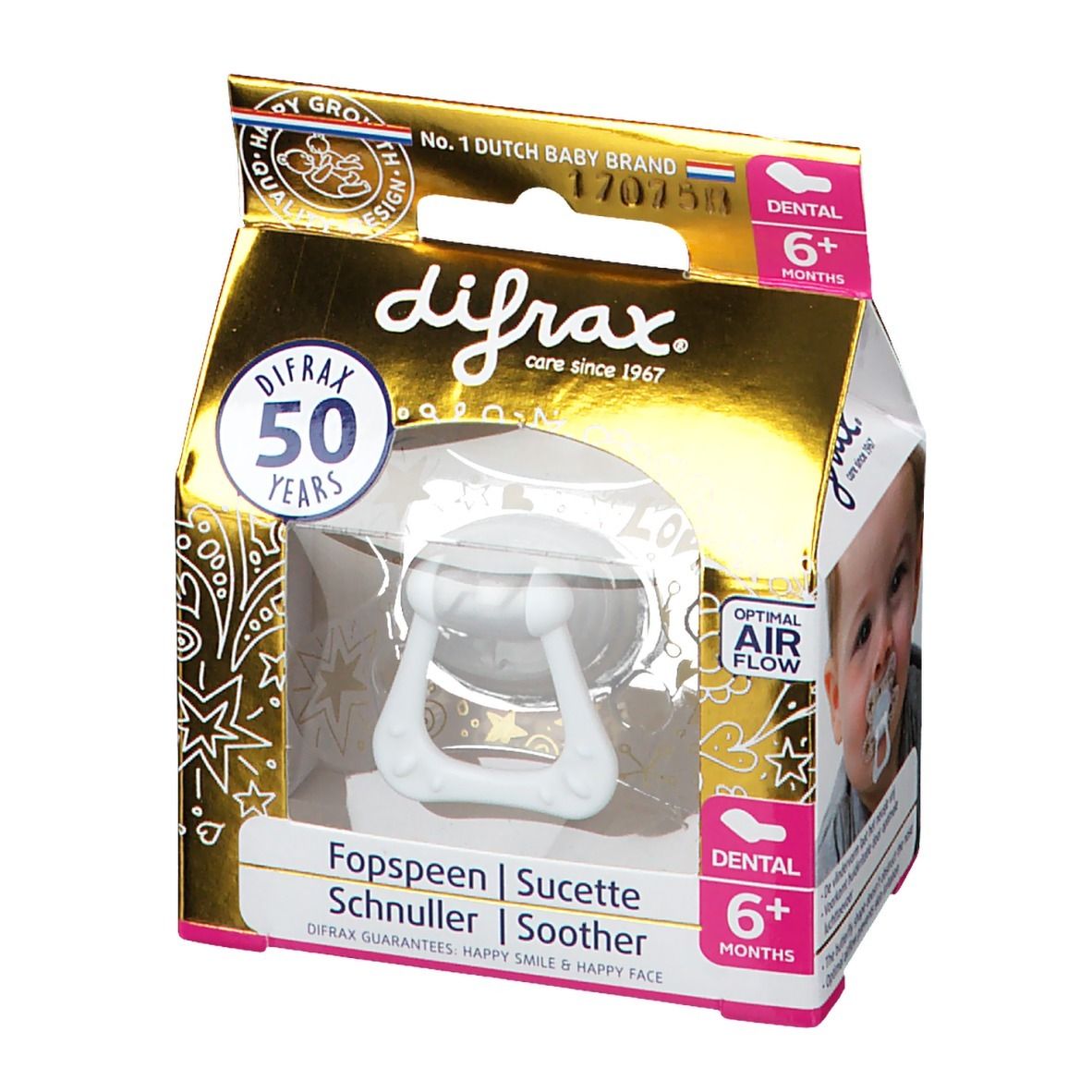 Difrax Pacifier Dental Gold 6+ Months