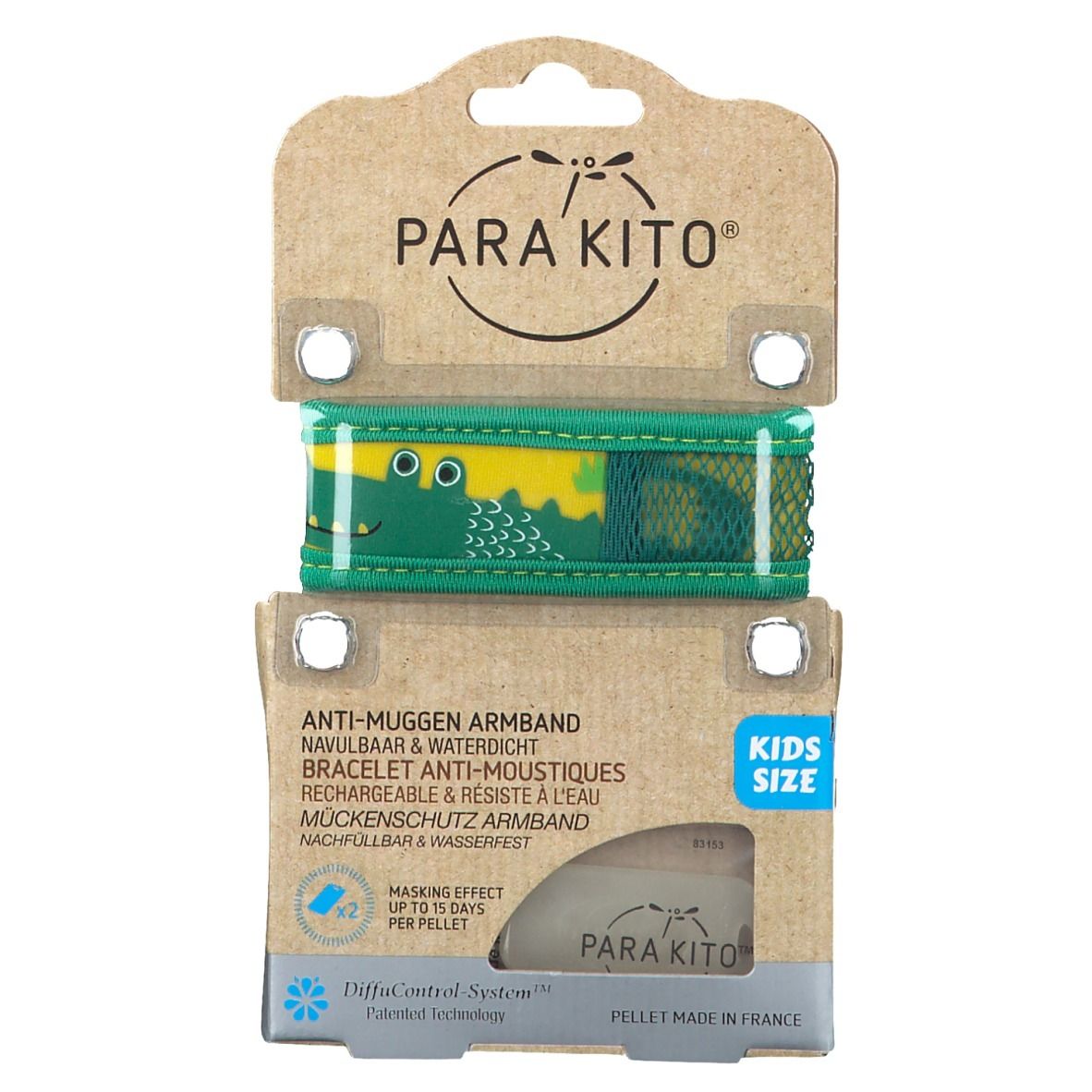 Para'Kito Anti Zanzara Polsino Kids Coccodrillo Ricaricabile