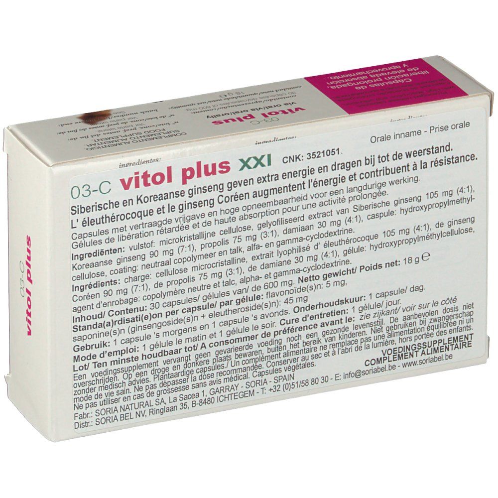 Soria Natural 3-C Vitol Plus XXI
