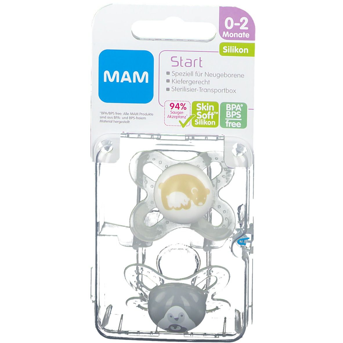 Mam Succhiotto Start Silicone Unisexe Duo 0-2Mesi