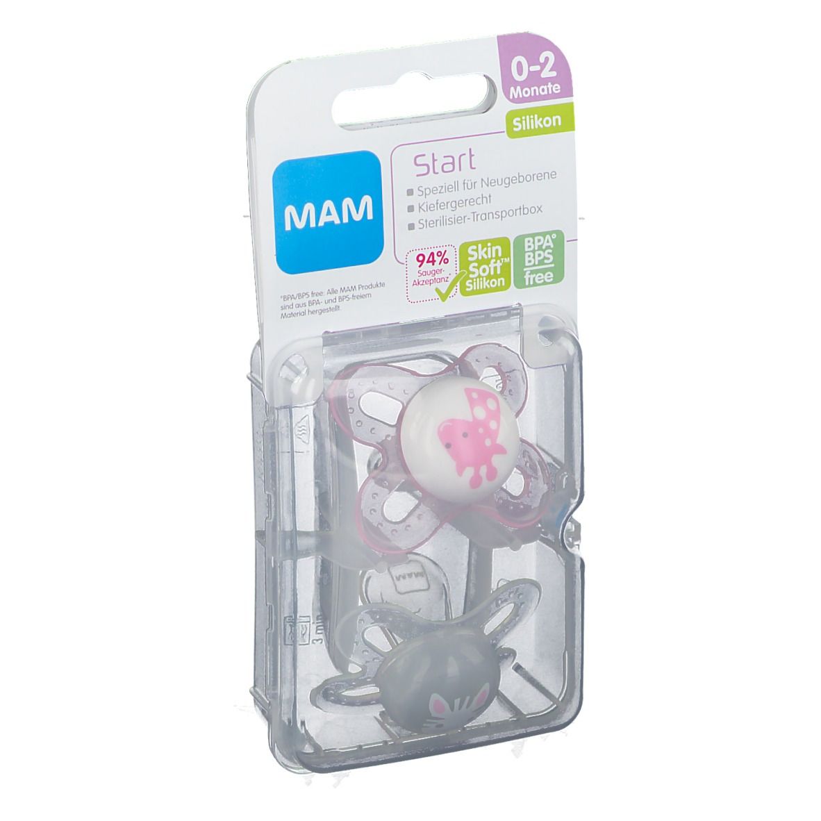 Mam Succhiotto Start Silicone Ragazza Duo 0-2Mesi