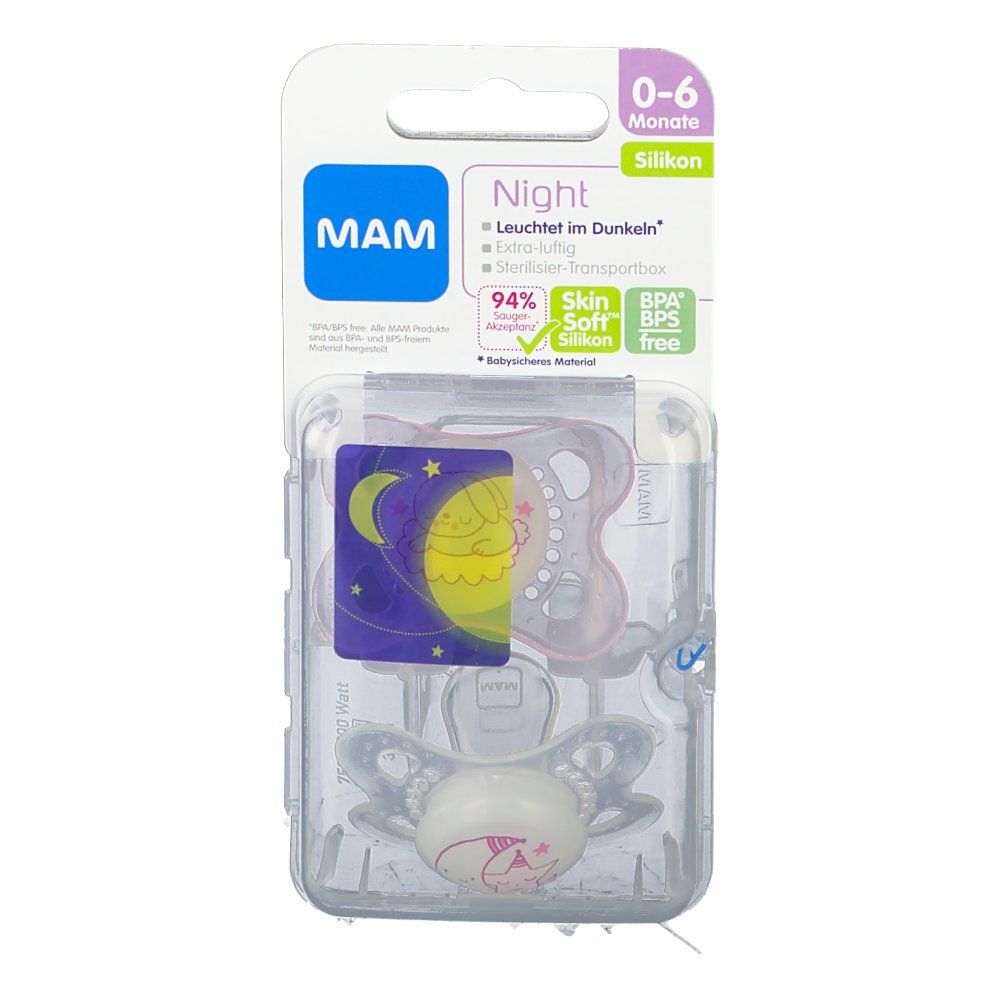 Mam Ciuccio Night Silicone Bambina 0-6Mesi