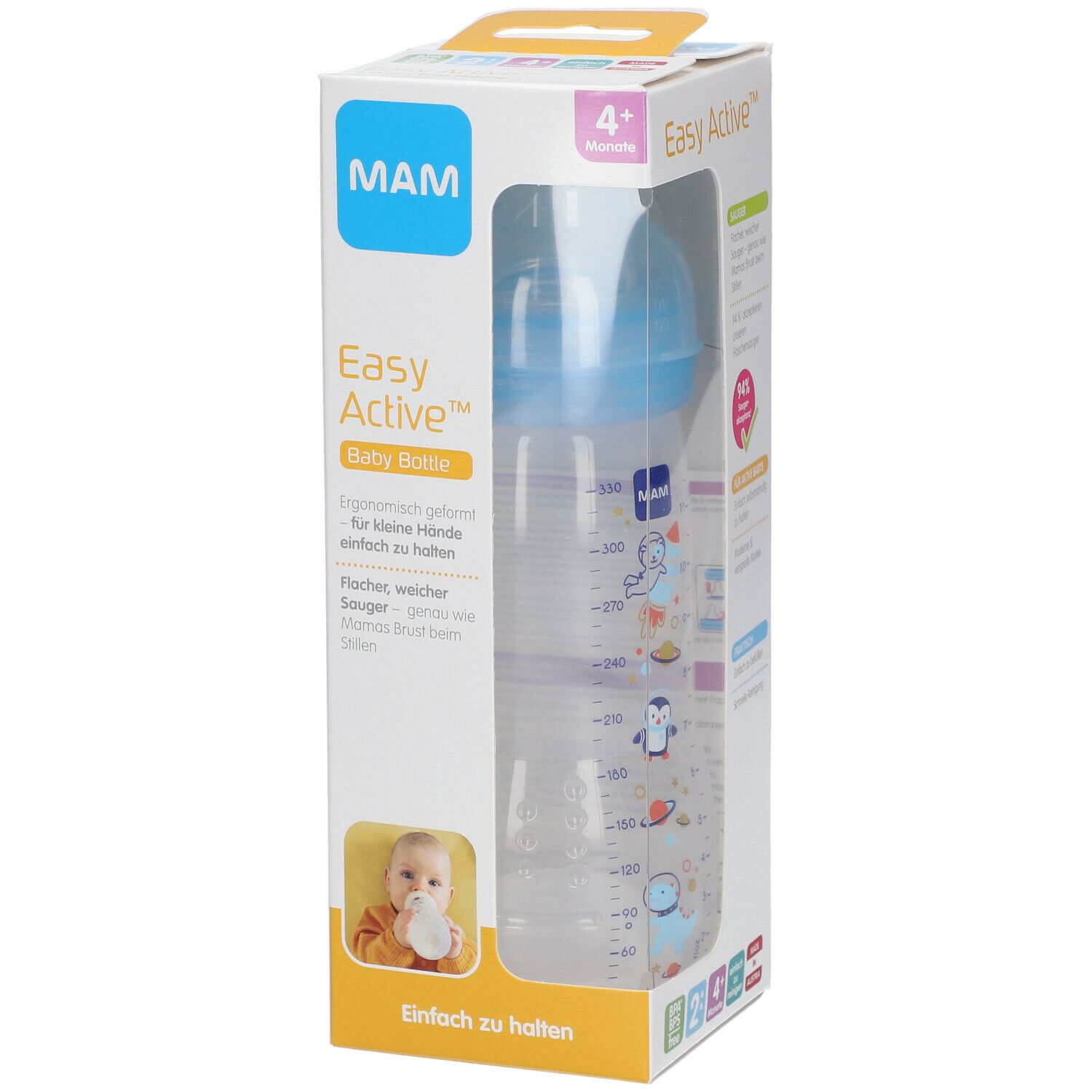 Mam Biberon Easy Active Ragazzo 4Mesi+