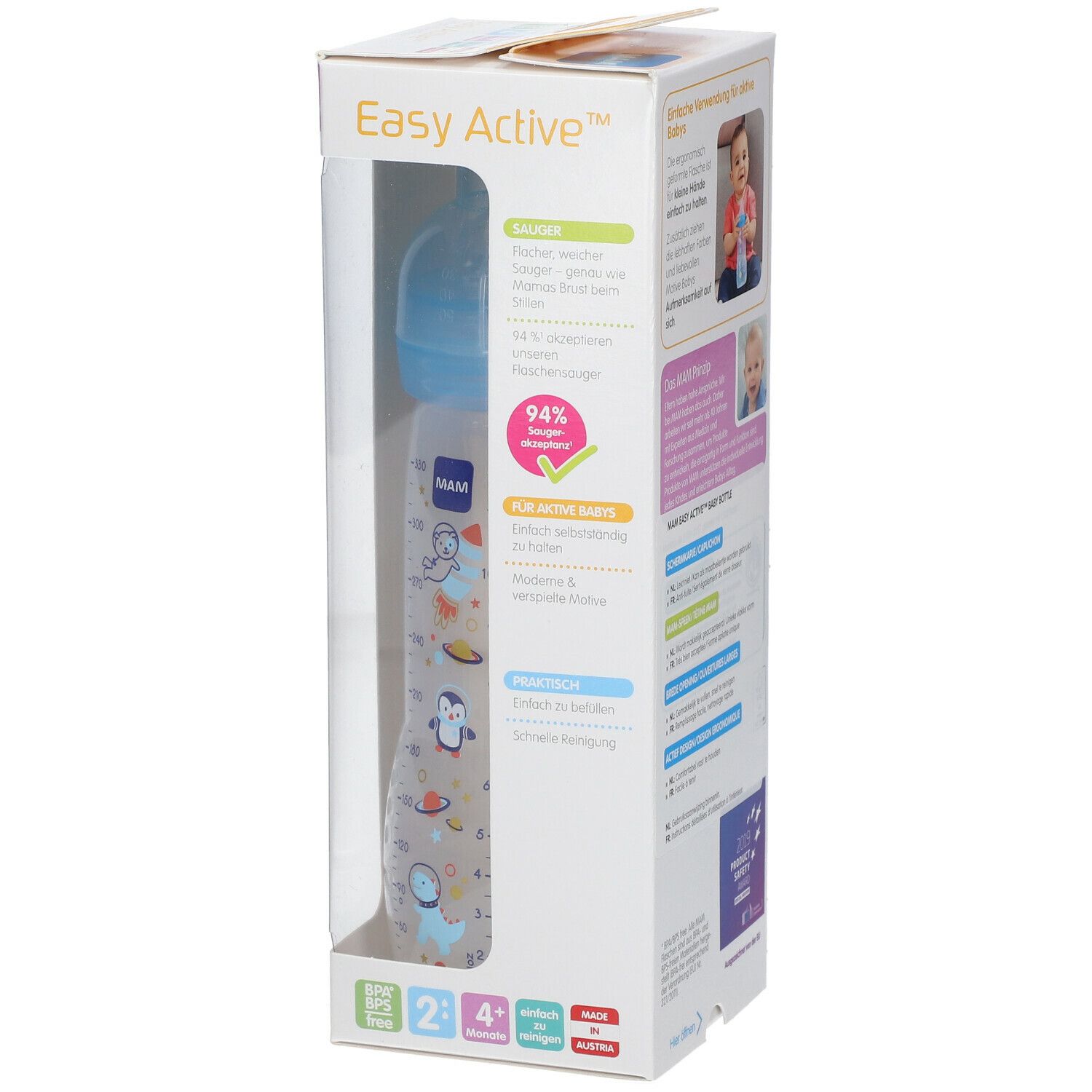 Mam Biberon Easy Active Ragazzo 4Mesi+