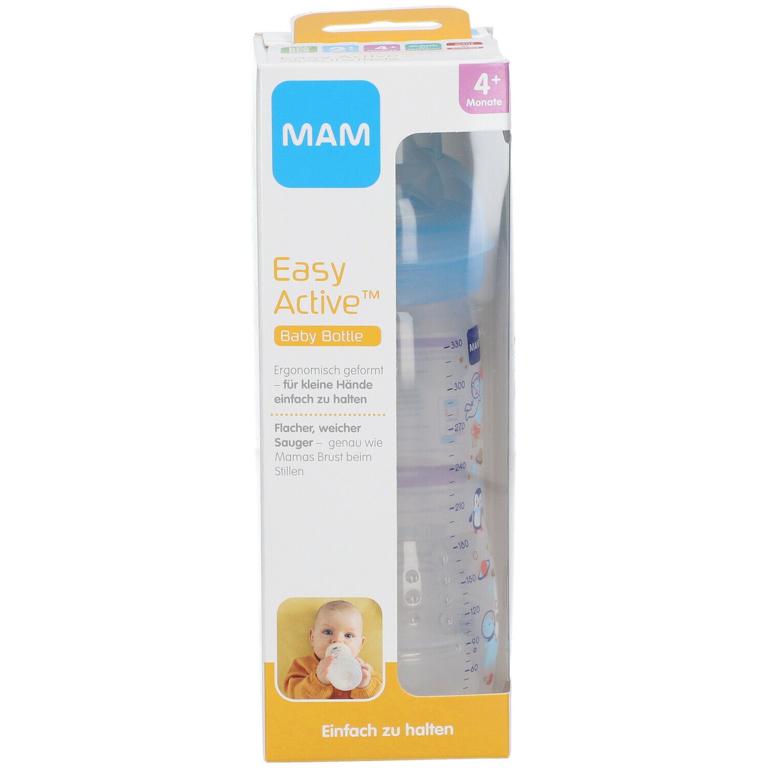 Mam Biberon Easy Active Ragazzo 4Mesi+