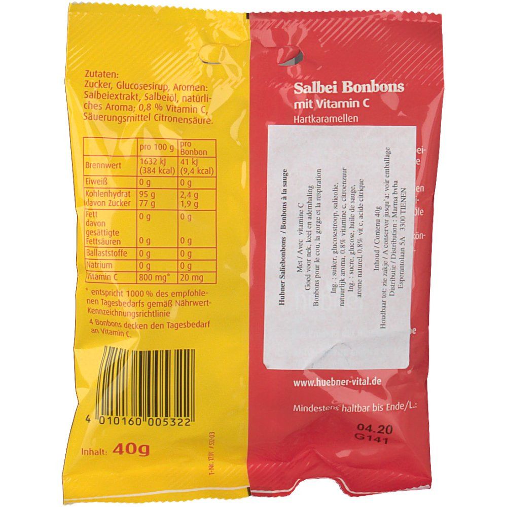 Hubner Bonbons Salvia + Vitamina C Con Zucchero