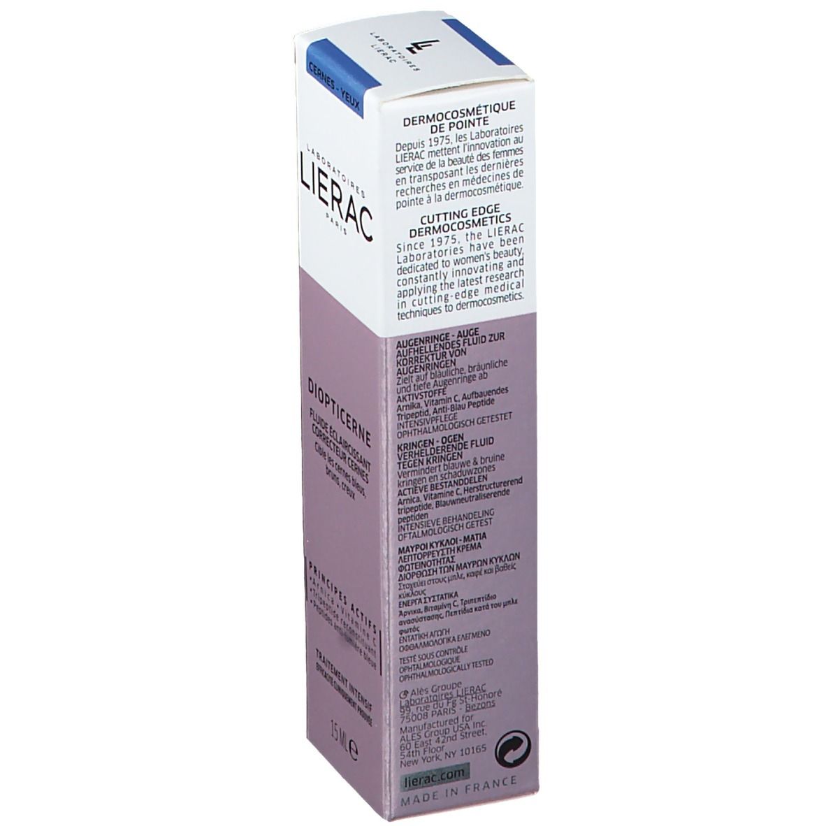 LIERAC DIOPTICERNE Fluido Schiarente Correzione Occhiaie
