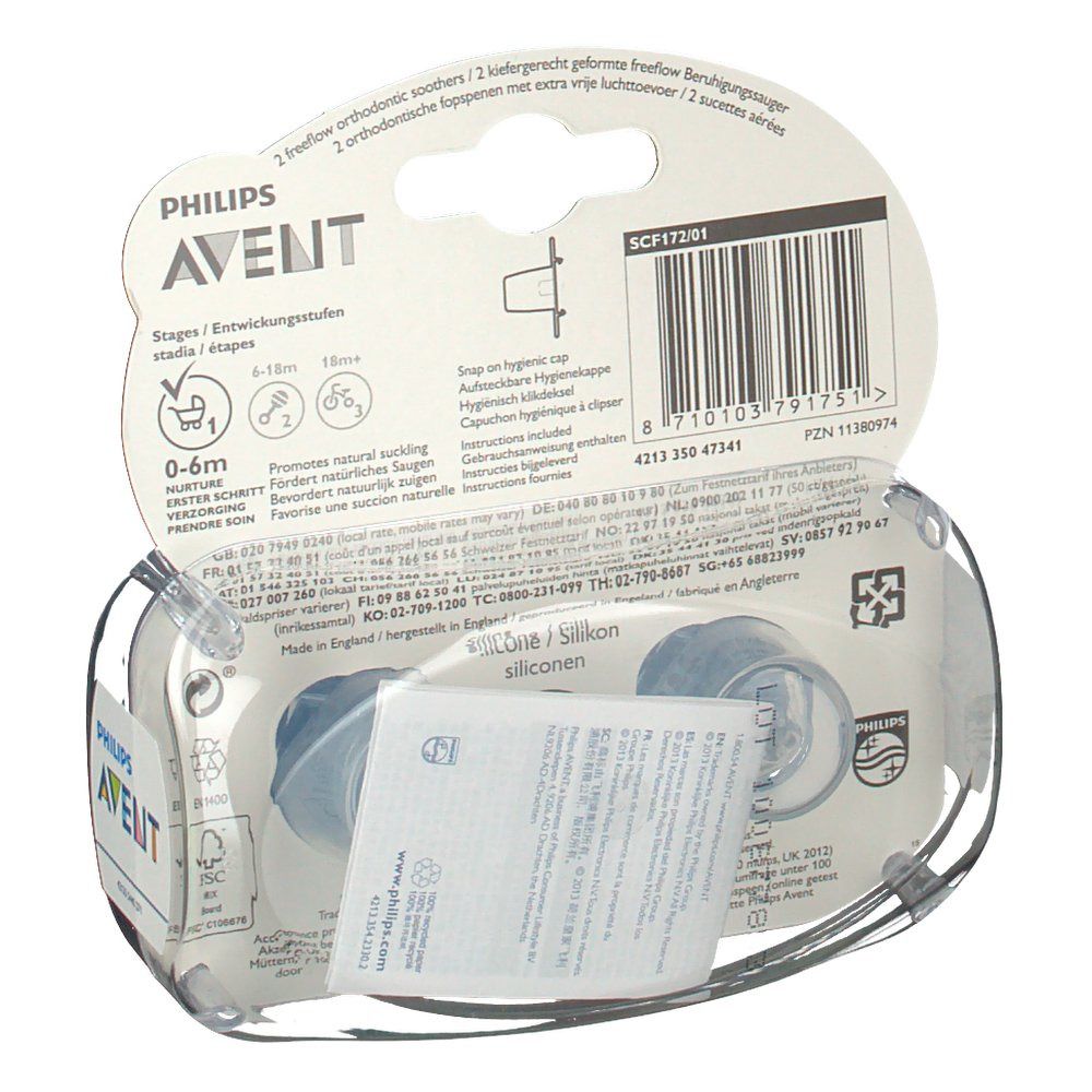 Avent Succhietto Free Flow Fashion Ragazzo 0-6 Mesi