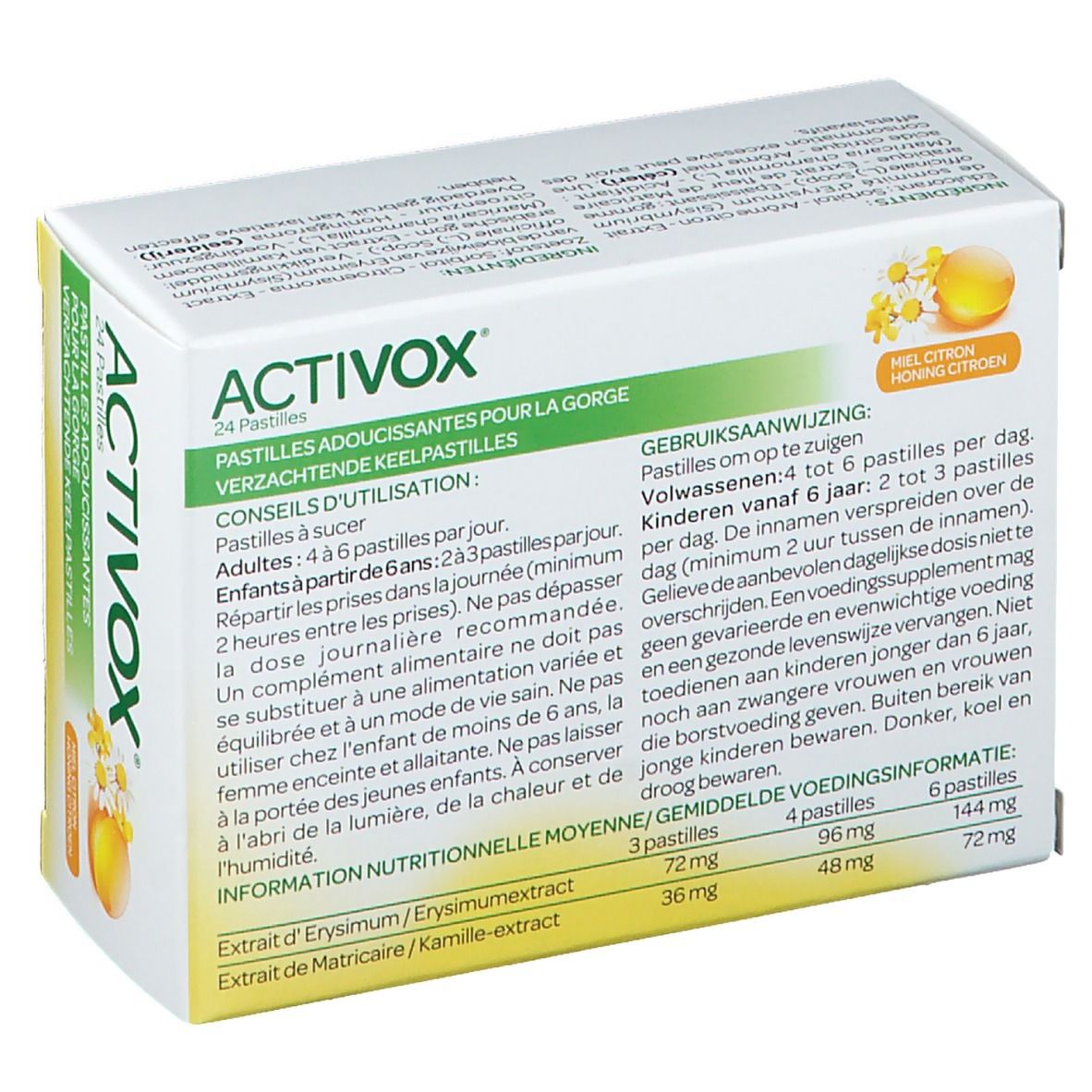 Activox Pastilles Honey-Lemon No Sugar New Formula