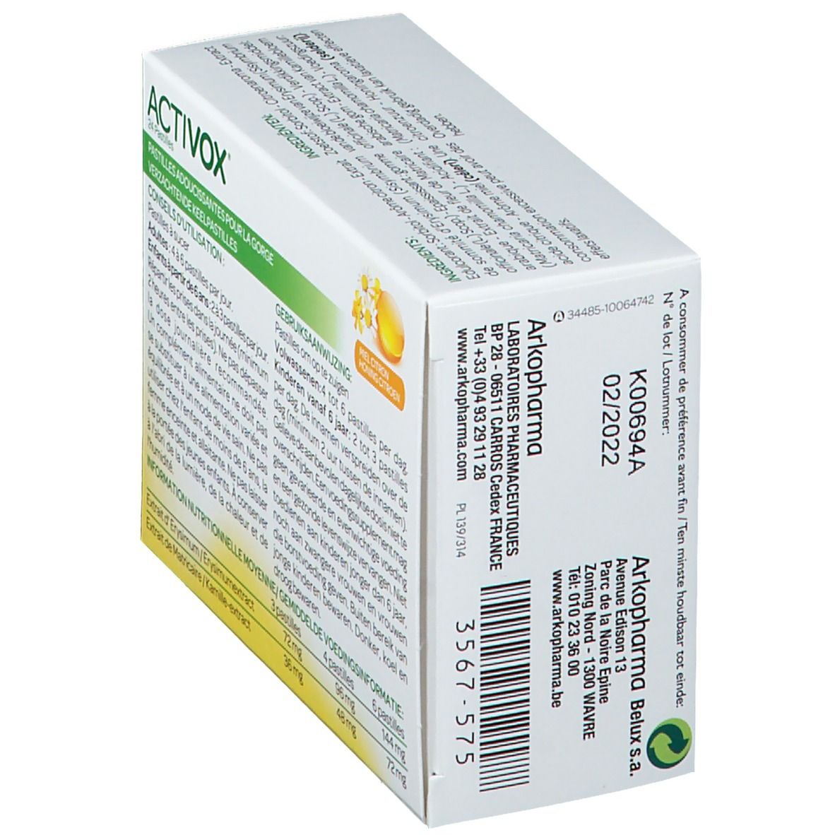 Activox Pastilles Honey-Lemon No Sugar New Formula