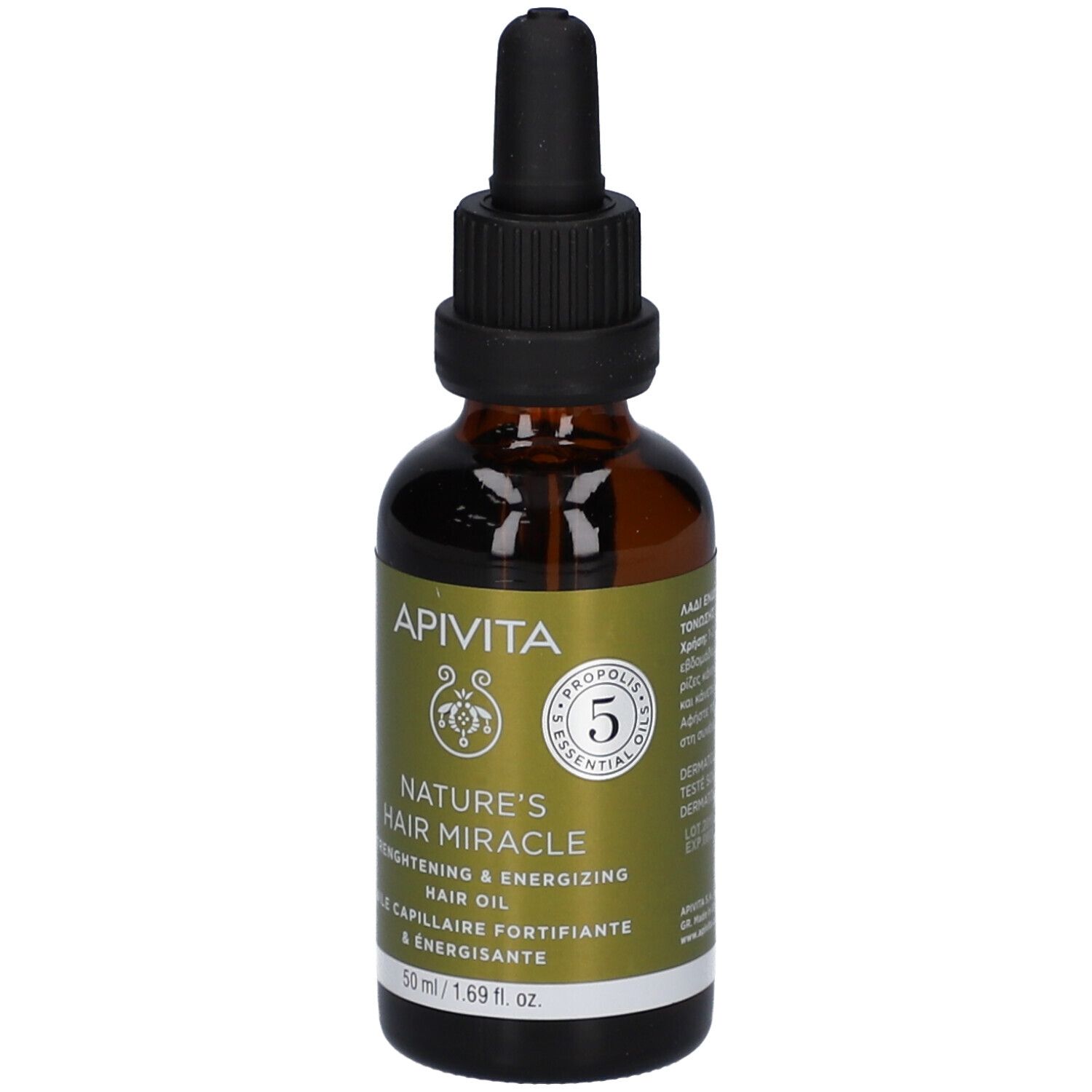 API VITA Nature's Hair Miracle Olio per Capelli in flacone di vetro marrone con contagocce. 50 ml.