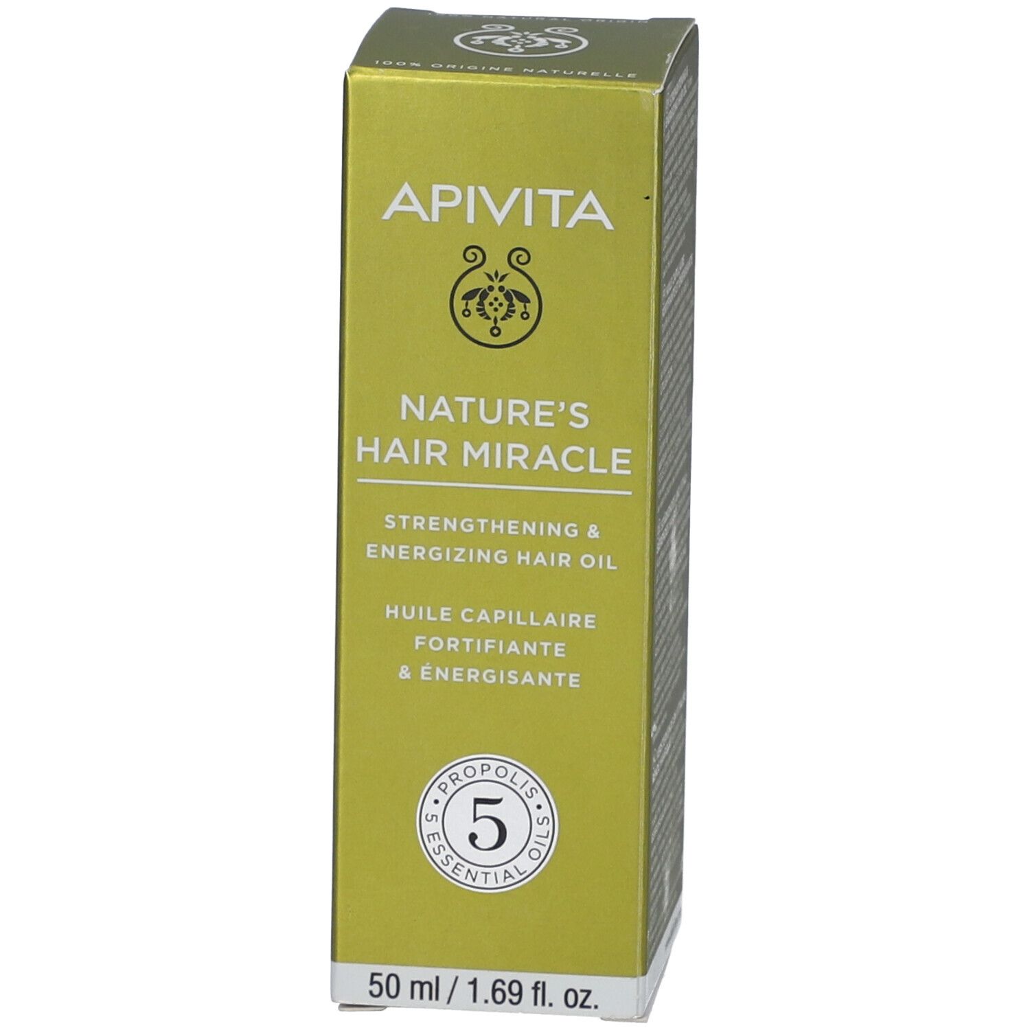 APIVITA Nature's Hair Miracle Olio per capelli rinforzante ed energizzante, 50 ml.