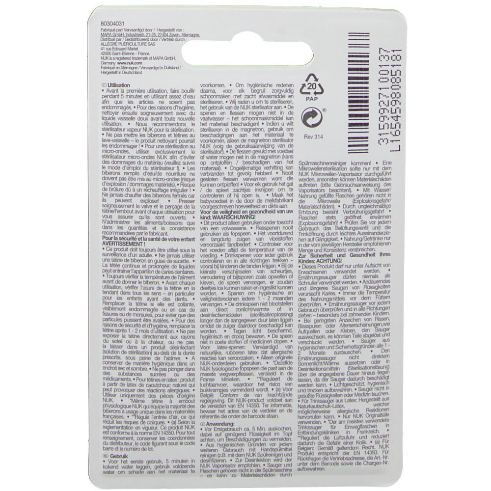 NUK Teat First Choice Silicone Large +1