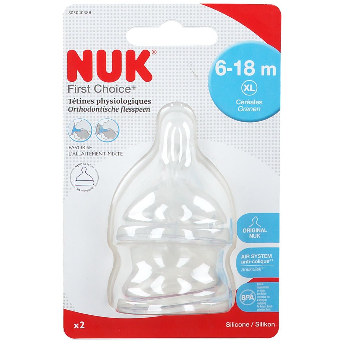 NUK Teat First Choice Silicone XLarge +2