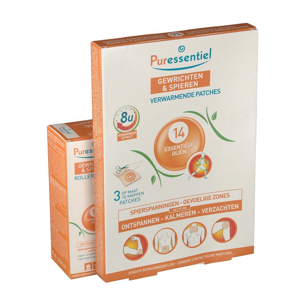 Puressentiel Articolazioni & Muscoli 14 Oli Essenziali Roller 75 ml + 3 Patches Riscaldati A -50%