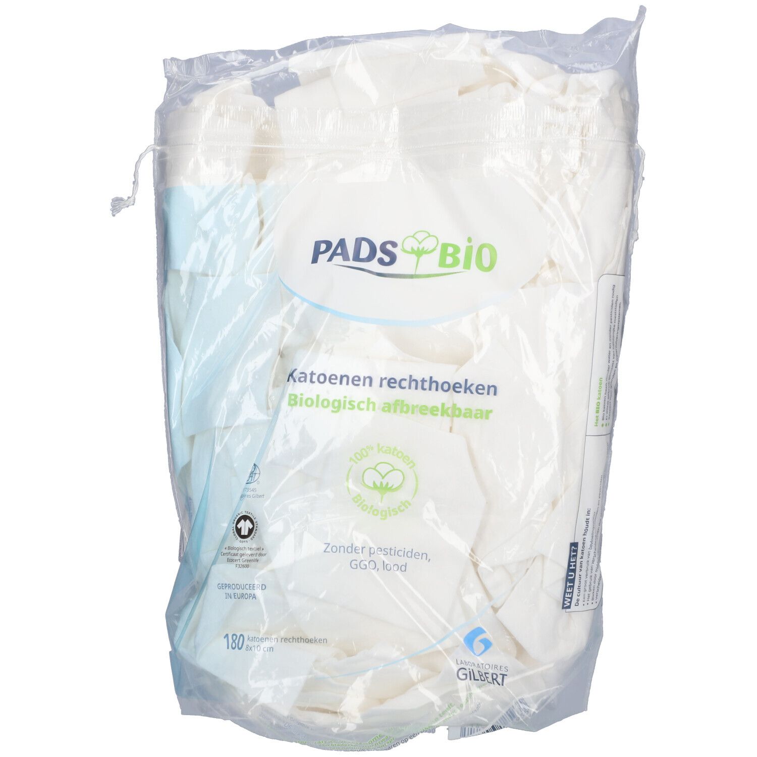 Gilbert Bio Rectangular Cotton Pads 8x10 cm 180 pz - Redcare