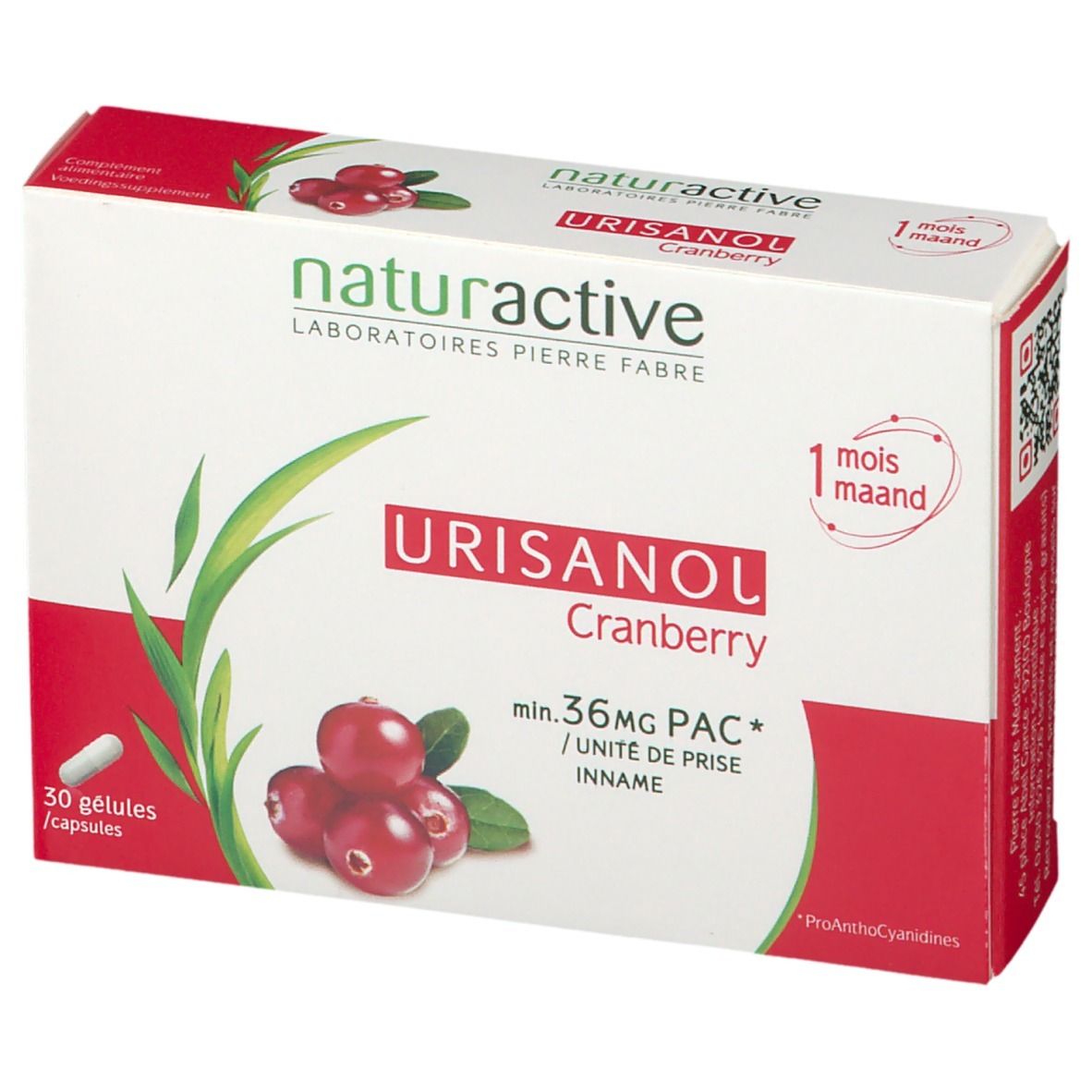 Naturactive Urisanol - 2 Boîtes De 30 Gélules (soit 60) - 36mg PAC - DLUO 10/2024