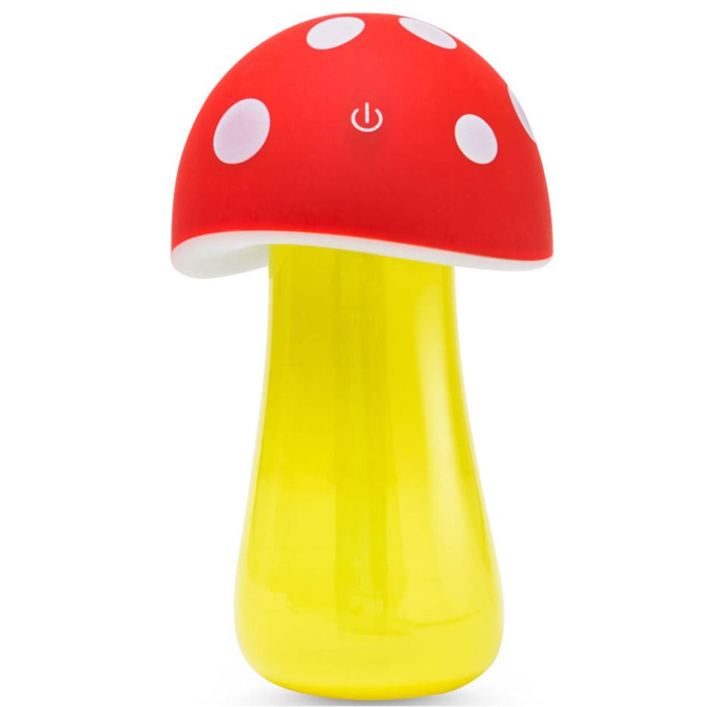 Studio 100 Plop Vaporizadora Champiñón. Fungo rosso a pois bianchi. Stelo giallo. Pulsante on/off.