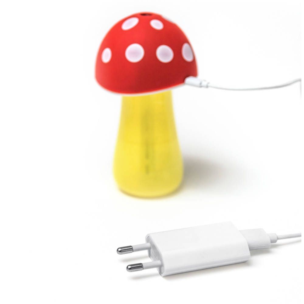 Studio 100 Plop Vaporizadora Champiñón. Fungo rosso a pois bianchi. Stelo giallo. Adattatore di alimentazione.