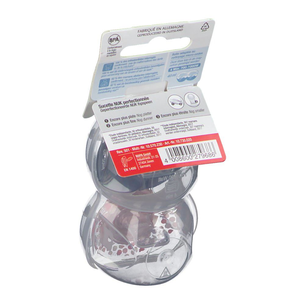 Retro della confezione con informazioni sul prodotto e codice a barre. Informazioni e loghi del produttore.