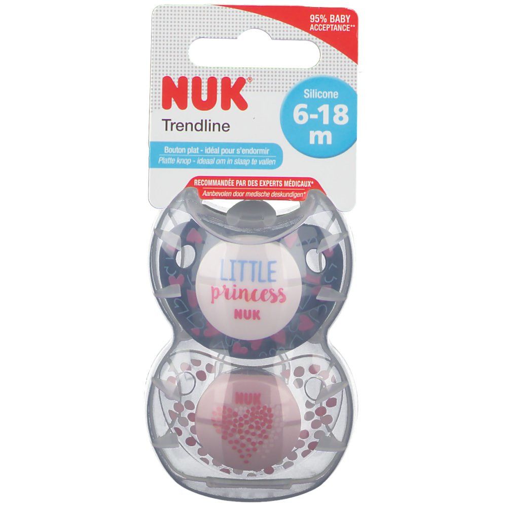 NUK Pacifier Trendline Day Girl Size 2 6-18Months