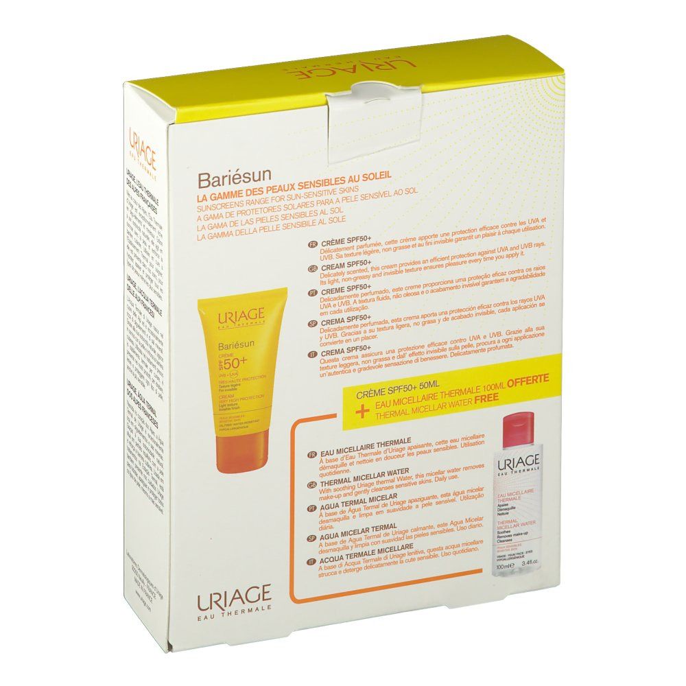 Uriage Bariesun Sunscreen Parfum SPF50+ + FREE Micellar Water Combination Skin