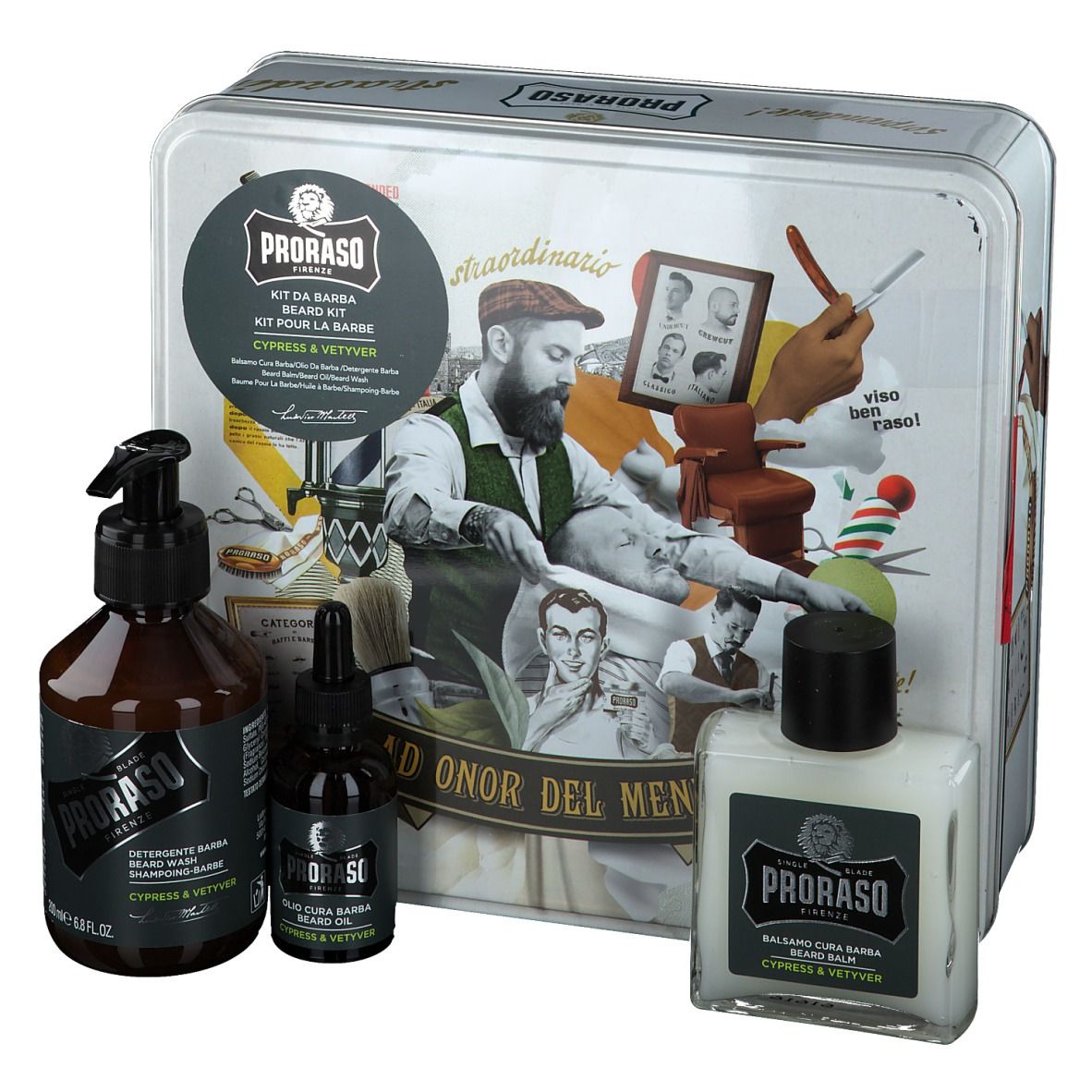 PRORASO Kit da Barba Cypress Vetyver 1 pz Redcare