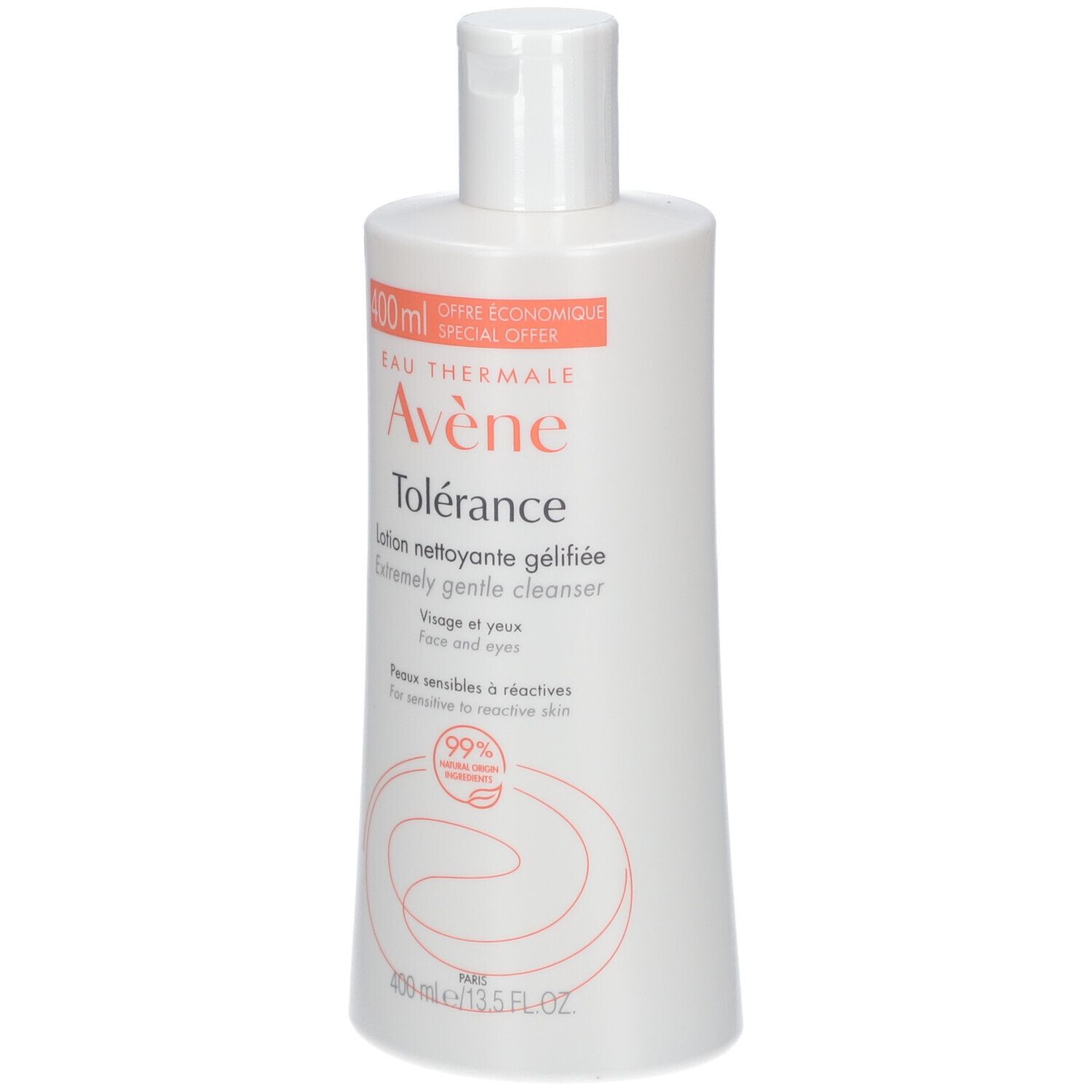 Avène Tolérance lozione detergente gelificata, flacone da 200ml.