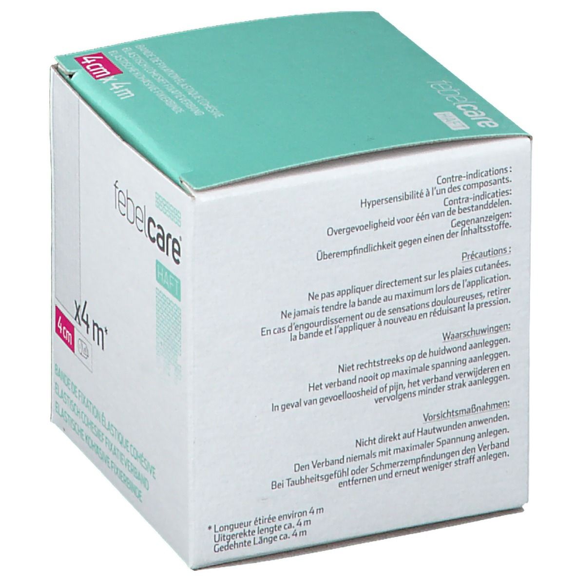 Febelcare® Haft Bende di Fissaggio Adesive 4 cm x 4 m