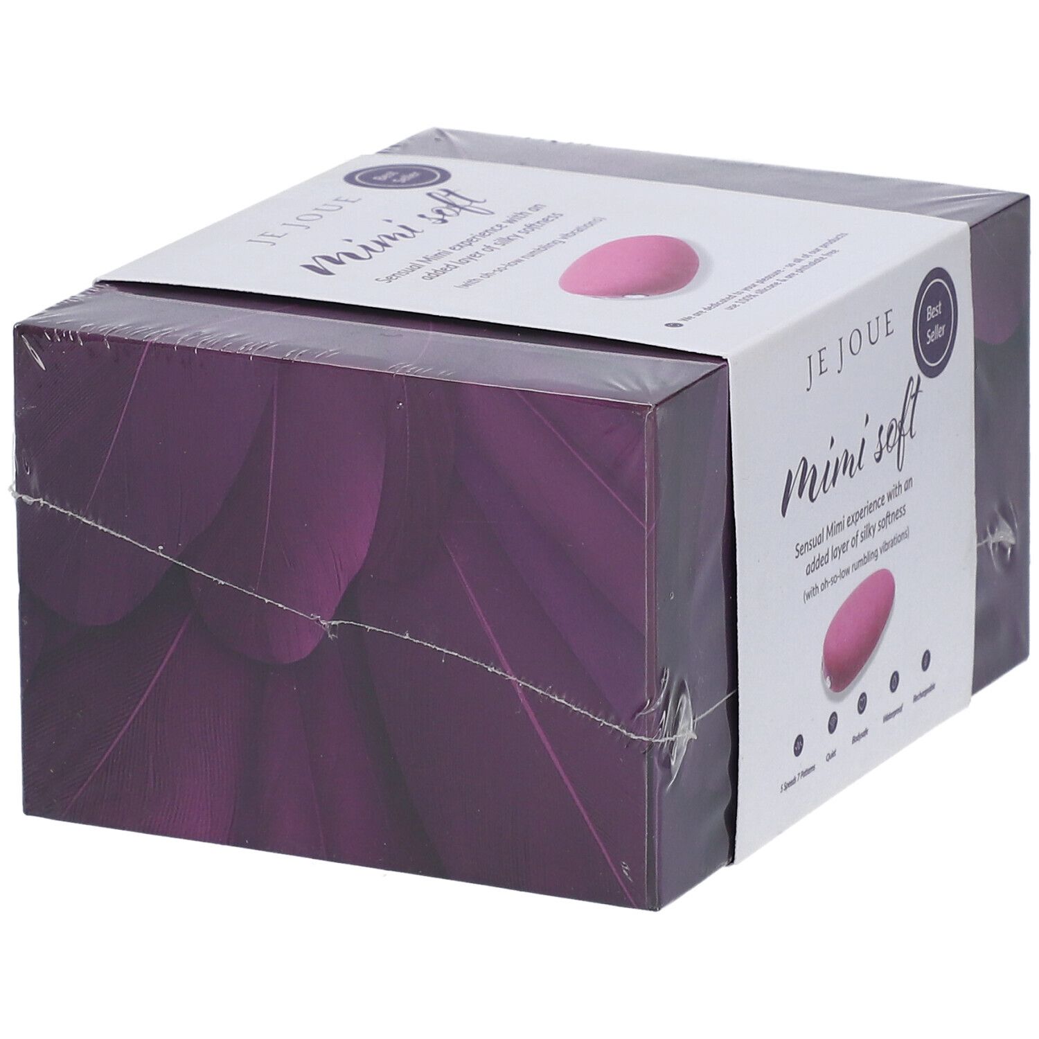 Confezione Je Joue Mimi soft. Stimolatore rosa raffigurato. Etichetta Best Seller.