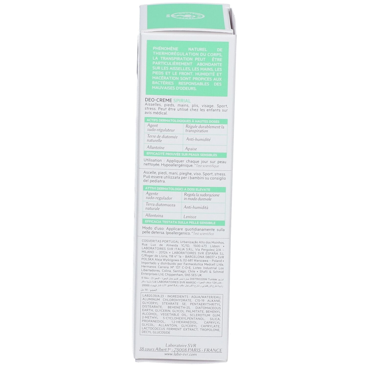Tubo di crema deodorante SVR Spirial.
