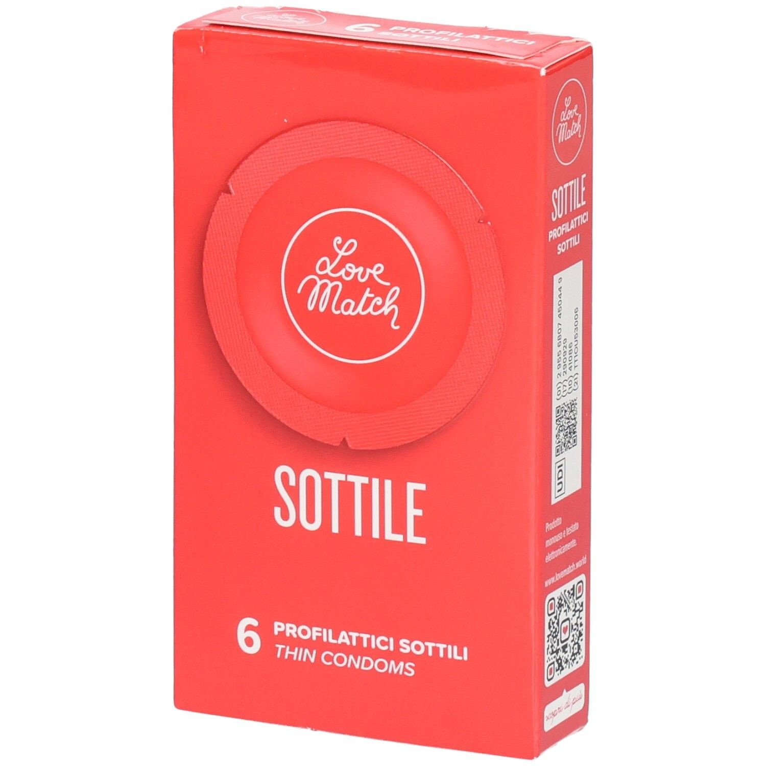 Confezione di preservativi Love Match Sottile, 6 pezzi.