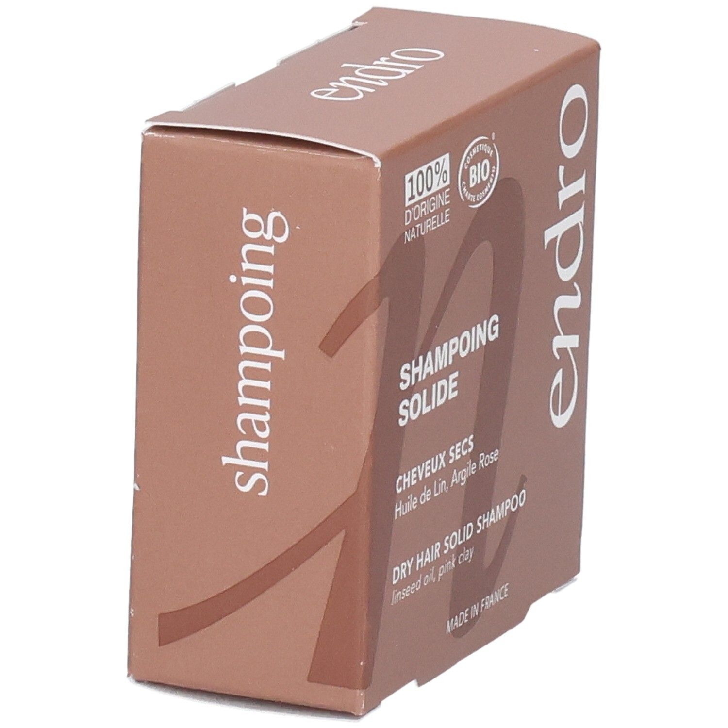 Scatola in cartone marrone per shampoo solido, 100% biologico, per capelli secchi.