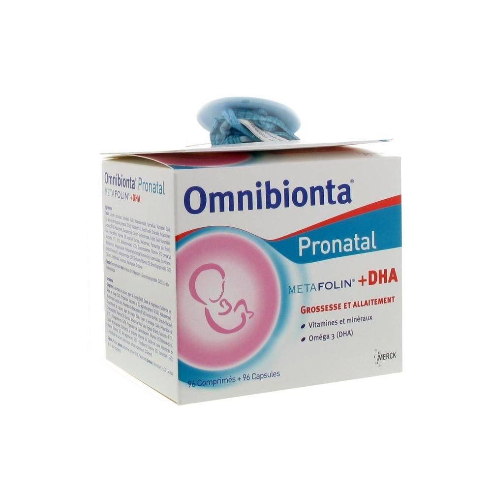 Omnibionta Pronatal + DHA with FREE Lilliputiens Blue Pacifier Holder
